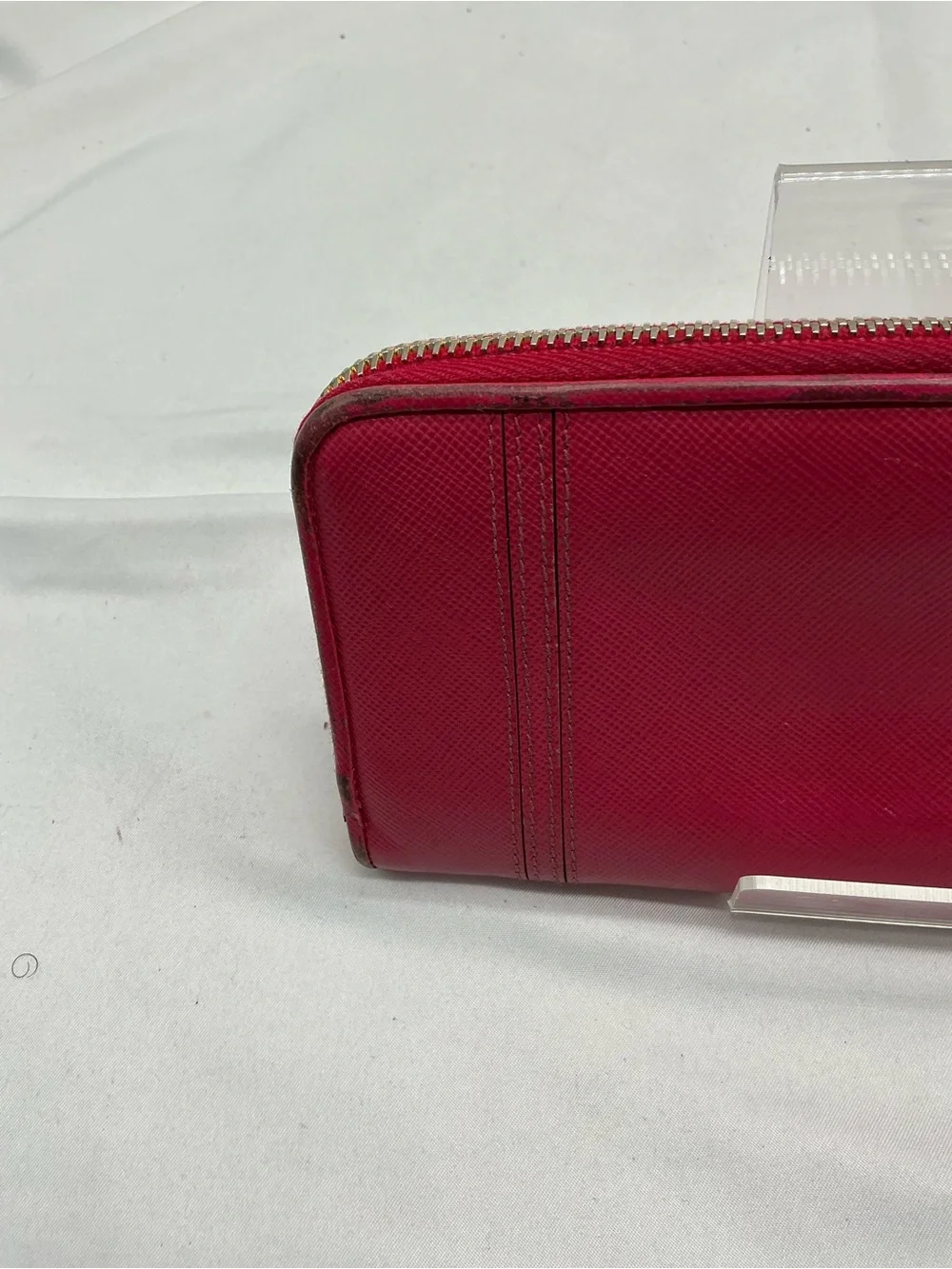 Prada Saffiano Leather Zip-Around Wallet – Raspberry Pink